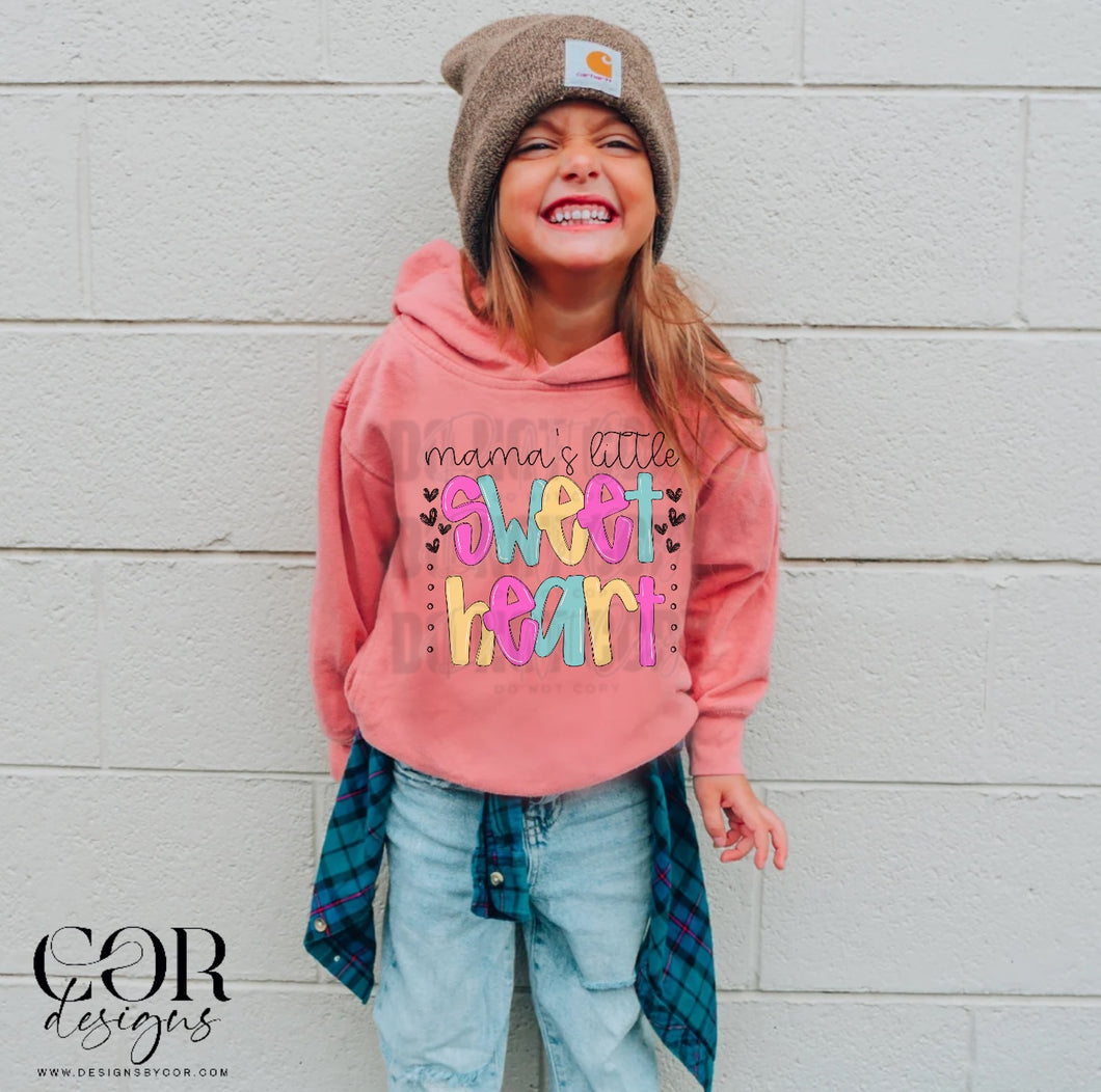 Mamas Little Sweet Heart Pink Blue Yellow TRANSFER COR