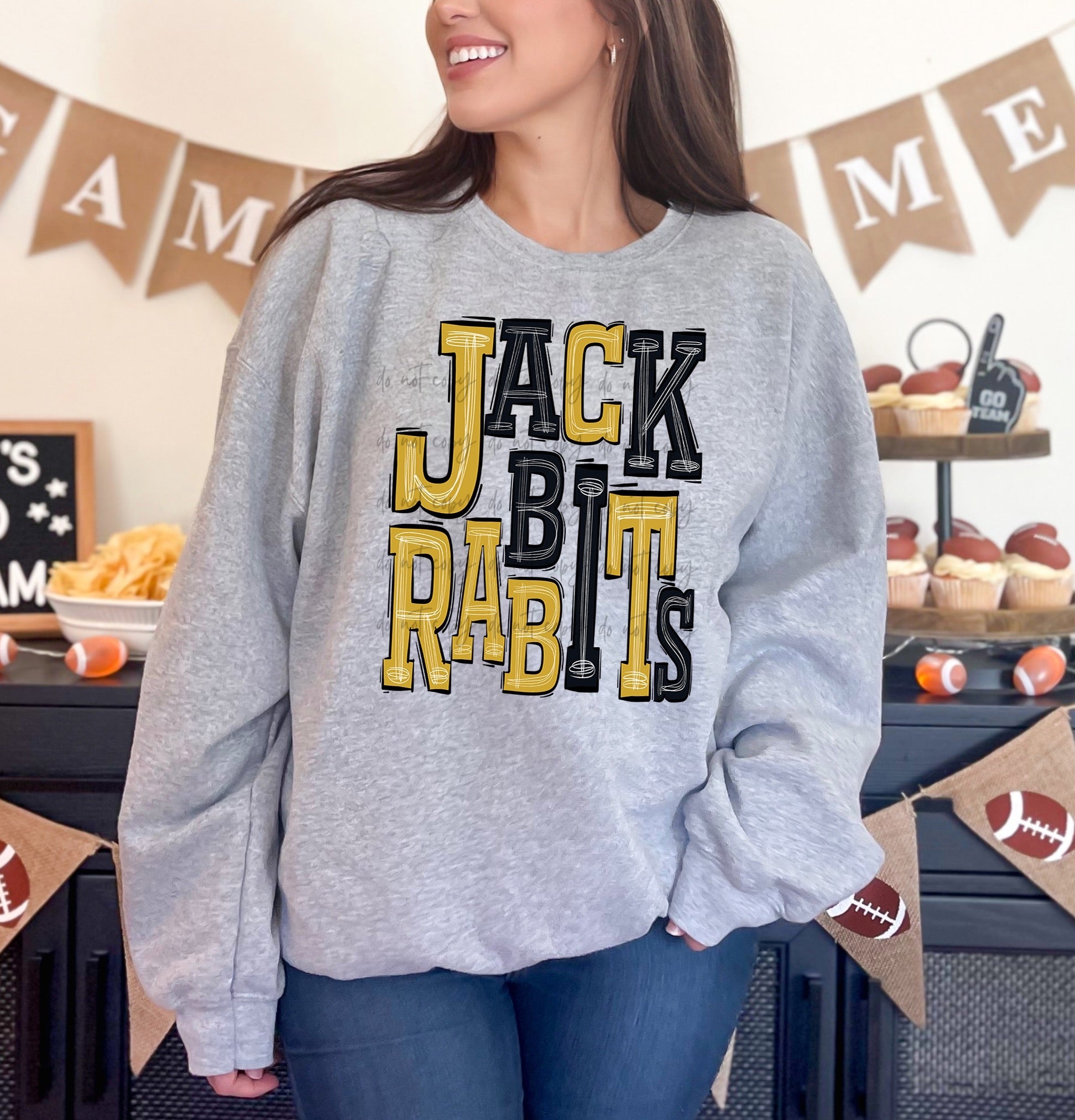 Jackrabbits Black Gold Mascot TRANSFER – Sassy Sublimation & Screen Prints