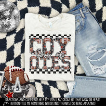Load image into Gallery viewer, Let’s Go Football Faux Embroidery Checkered Mascots DROPDOWN TRANSFER CAP 24
