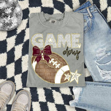 Load image into Gallery viewer, Dalmatian Game Day Football With Bow DROPDOWN TRANSFER CAP FEB
