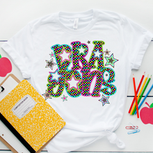 Load image into Gallery viewer, Neon Bright Checker Star Mascots Dropdown TRANSFER CSD MAY 25
