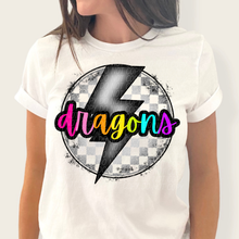 Load image into Gallery viewer, Checkered Bolt Rainbow Mascot DROPDOWN TRANSFER
