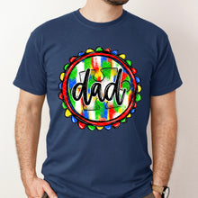 Load image into Gallery viewer, Dad Autism Puzzle Piece Rainbow Circle TRANSFER SDD MAR 26
