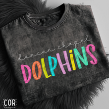 Load image into Gallery viewer, Neon Bright Line Dolphins DROPDOWN TRANSFER COR
