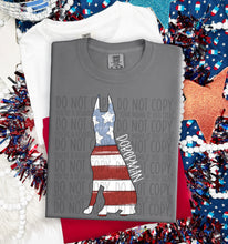 Load image into Gallery viewer, Patriotic Dog Designs White Text SWD MAY DROPDOWN TRANSFER
