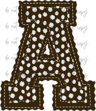 Load image into Gallery viewer, Letterman Stitch Alpha Customized DROPDOWN DTF TRANSFER BIA 26
