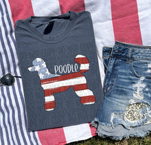 Load image into Gallery viewer, Patriotic Dog Designs White Text SWD MAY DROPDOWN TRANSFER
