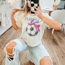 Load image into Gallery viewer, Play Like A Girl Pink Bow Paint Sports Balls DROPDOWN TRANSFER KAYNDI JAN 26
