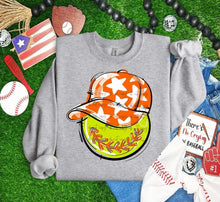 Load image into Gallery viewer, Play Ball Happy Face Hat Softball DROPDOWN TRANSFER BIA
