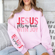 Load image into Gallery viewer, Jesus Fills My Heart With Joy Pink Red Blk SLEEVE OPTION TRANSFER DWS
