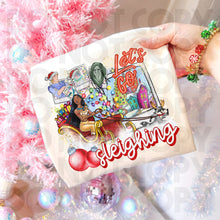Load image into Gallery viewer, Let’s Go Sleighing Stamp Dropdown TRANSFER RHD NOV EXCLUSIVE 25
