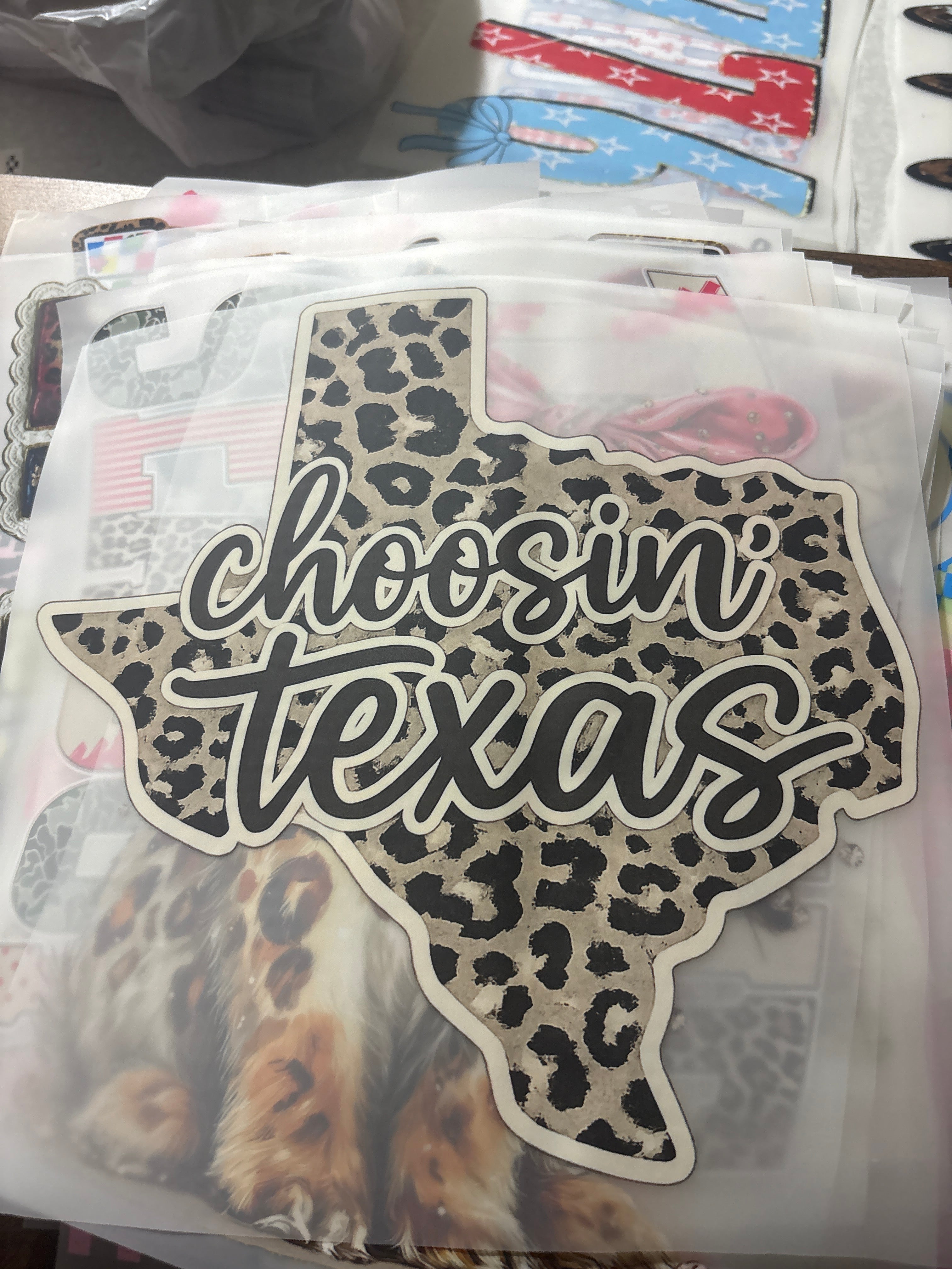 Choosin Texas Leopard RTS DTF TRANSFER – Sassy Sublimation & Screen Prints