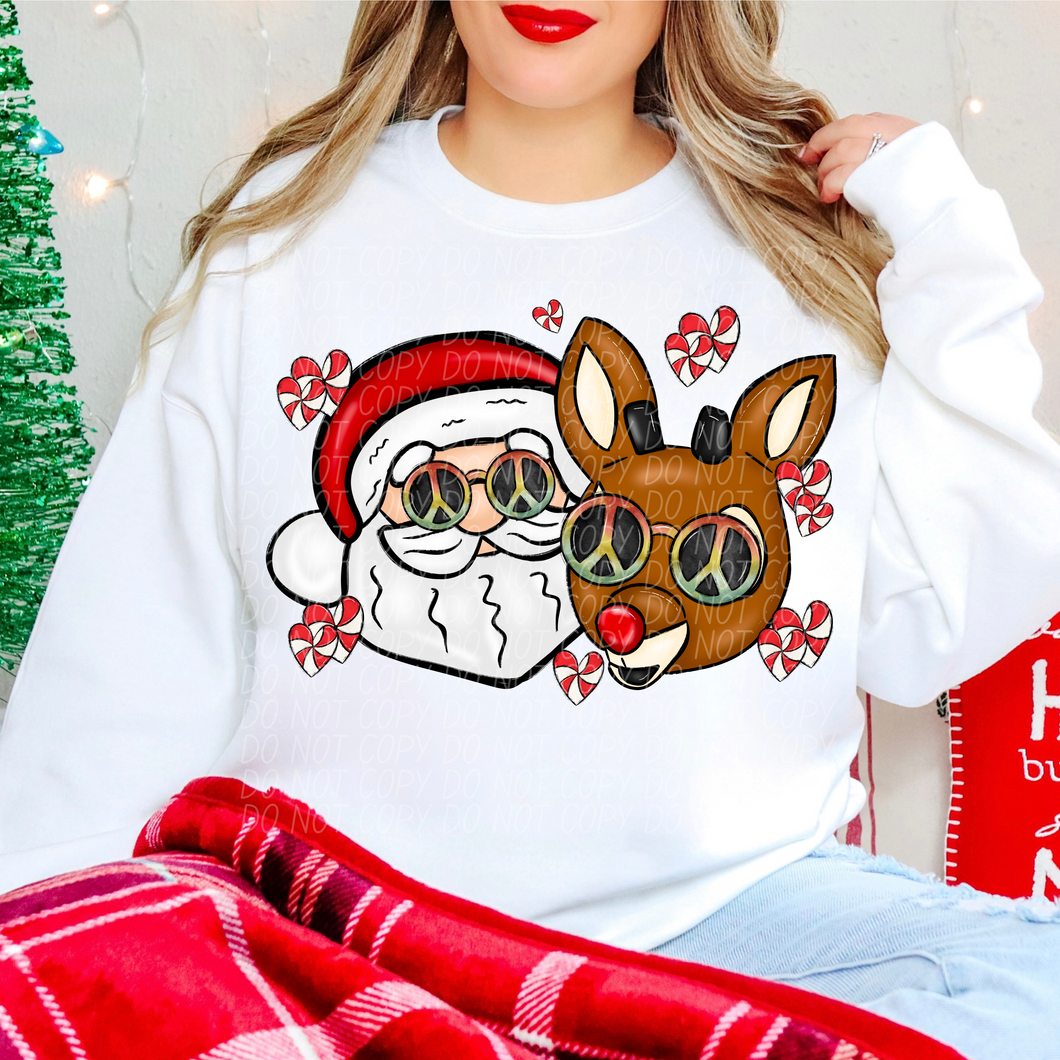 Santa Reindeer Peace TRANSFER CSD – Sassy Sublimation & Screen Prints