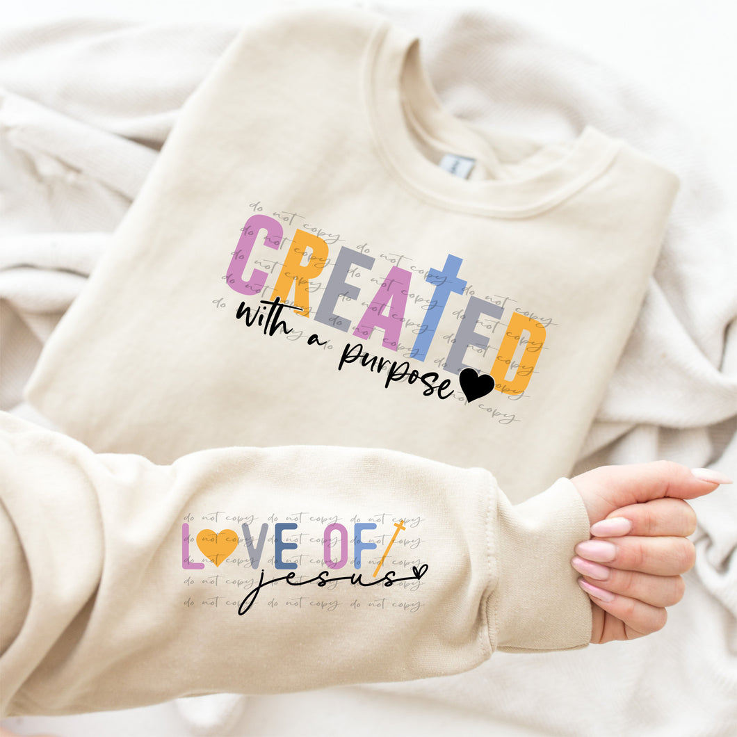 Created With A Purpose With Sleeve TRANSFER