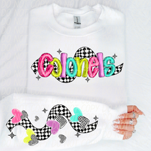 Load image into Gallery viewer, Bright Checkered Mascot With Sleeve Option DTF TRANSFER CSD
