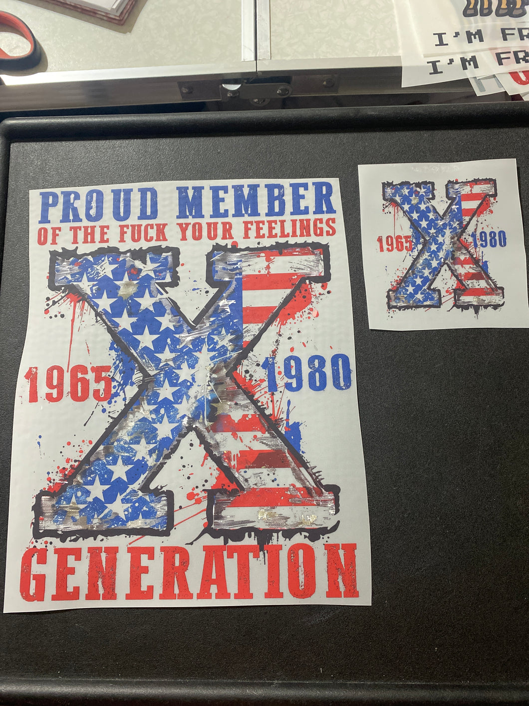 Proud Member Gen X SET RTS DTF TRANSFER