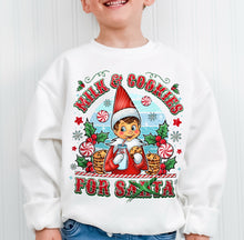 Load image into Gallery viewer, Milk &amp; Cookies For Santa Boy Elf SLEEVE OPTION TRANSFER GRAVITEE
