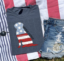 Load image into Gallery viewer, Patriotic Dog Designs Black Text SWD MAY DROPDOWN TRANSFER
