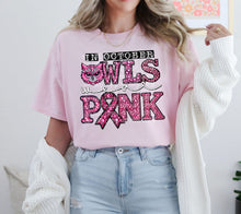 Load image into Gallery viewer, In October Mascots Wear Pink Faux Rhinestone Mascots DROPDOWN TRANSFER

