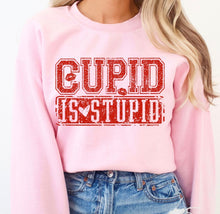 Load image into Gallery viewer, Cupid Is Stupid Red Glitter TRANSFER DWD
