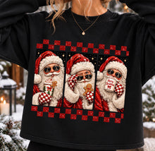 Load image into Gallery viewer, Glitter Checker Santa Block Trio TRANSFER TUESDAY
