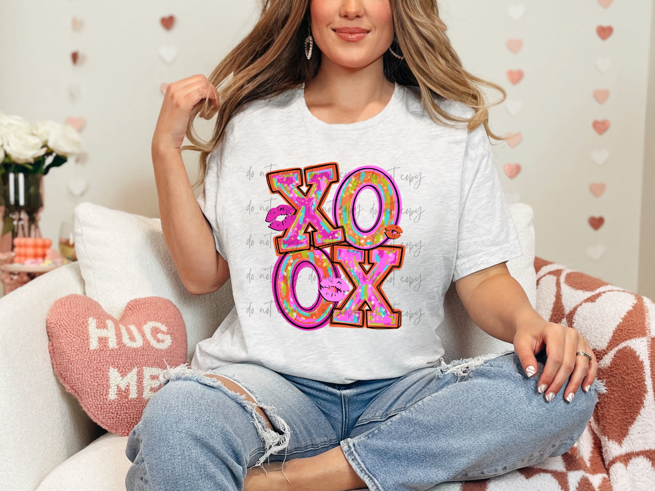 XOXO Messy Pink TRANSFER – Sassy Sublimation & Screen Prints