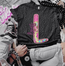 Load image into Gallery viewer, Rainbow Leopard Single Letter Mascot Dropdown TRANSFER CAP APR
