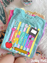 Load image into Gallery viewer, Pastel Stripes Pencil Apple School Grades &amp; Occupations DROPDOWN TRANSFER CARTER JUNE 26
