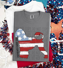 Load image into Gallery viewer, Patriotic Dog Designs Black Text SWD MAY DROPDOWN TRANSFER
