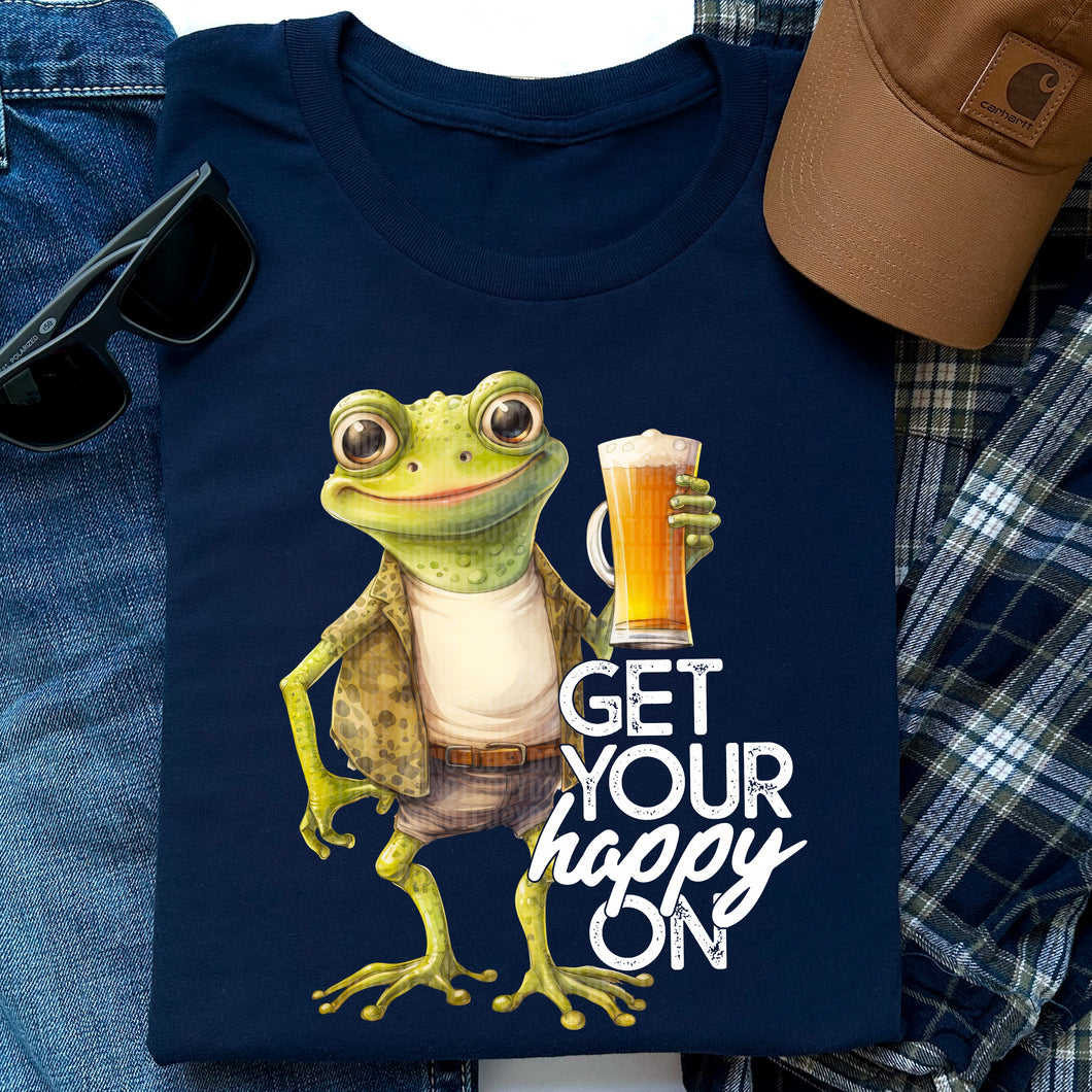 Get Your Happy On Frog Wht Transfer Sdd Sassy Sublimation And Screen Prints 3051