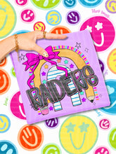 Load image into Gallery viewer, Rainbow Crayon Pink Bow School Mascots DROPDOWN TRANSFER CAP JUNE 26
