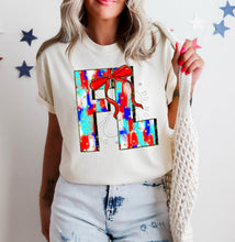 Load image into Gallery viewer, RWB Brushstroke Bow States (all 50 states available) TRANSFER CST MAY
