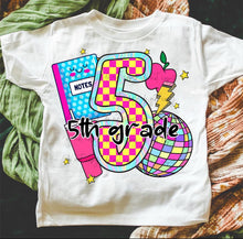 Load image into Gallery viewer, Pink Checker Disco Apple Collage School Grades DROPDOWN TRANSFER
