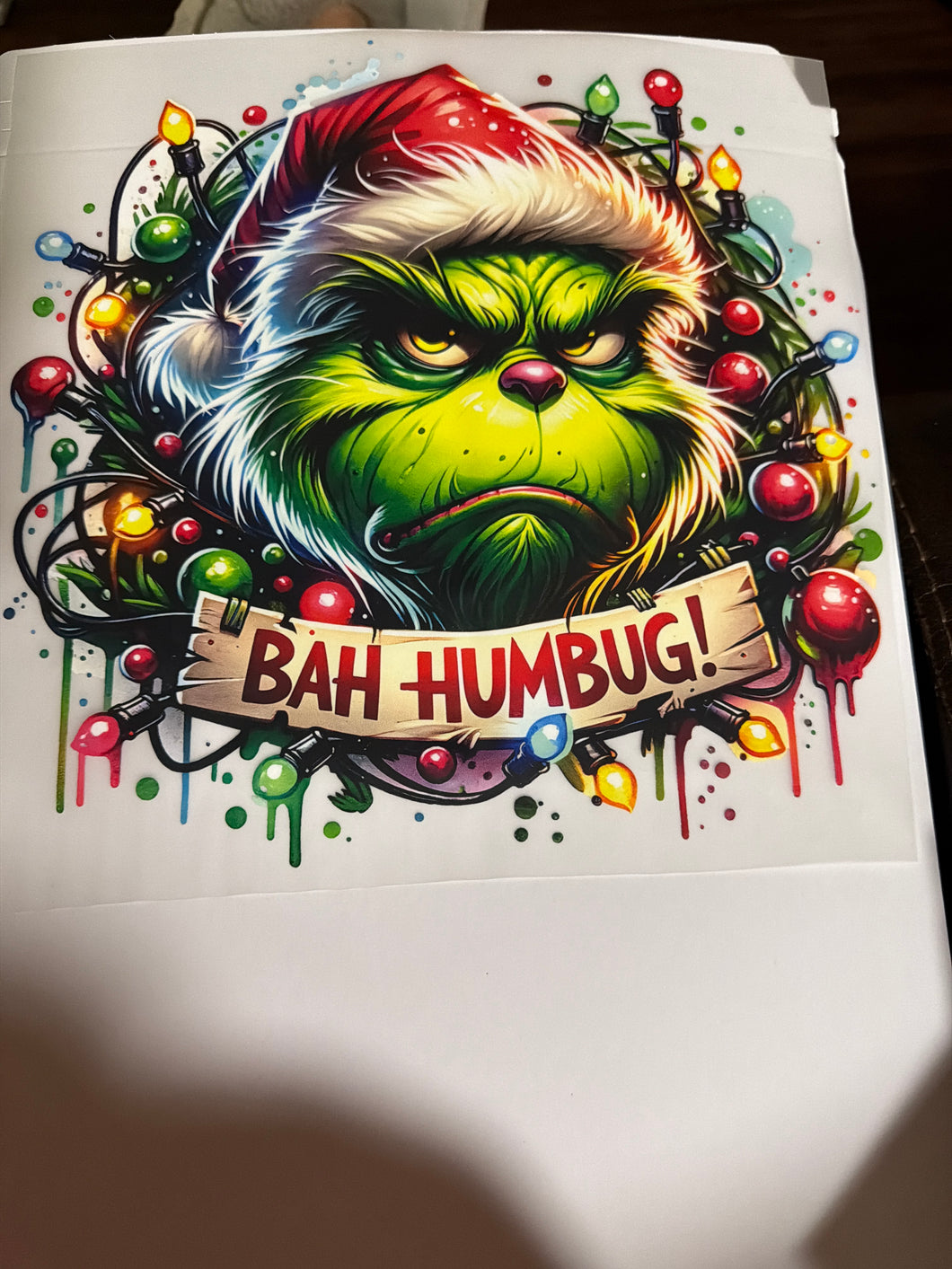 Bah Hum Green RTS DTF TRANSFER