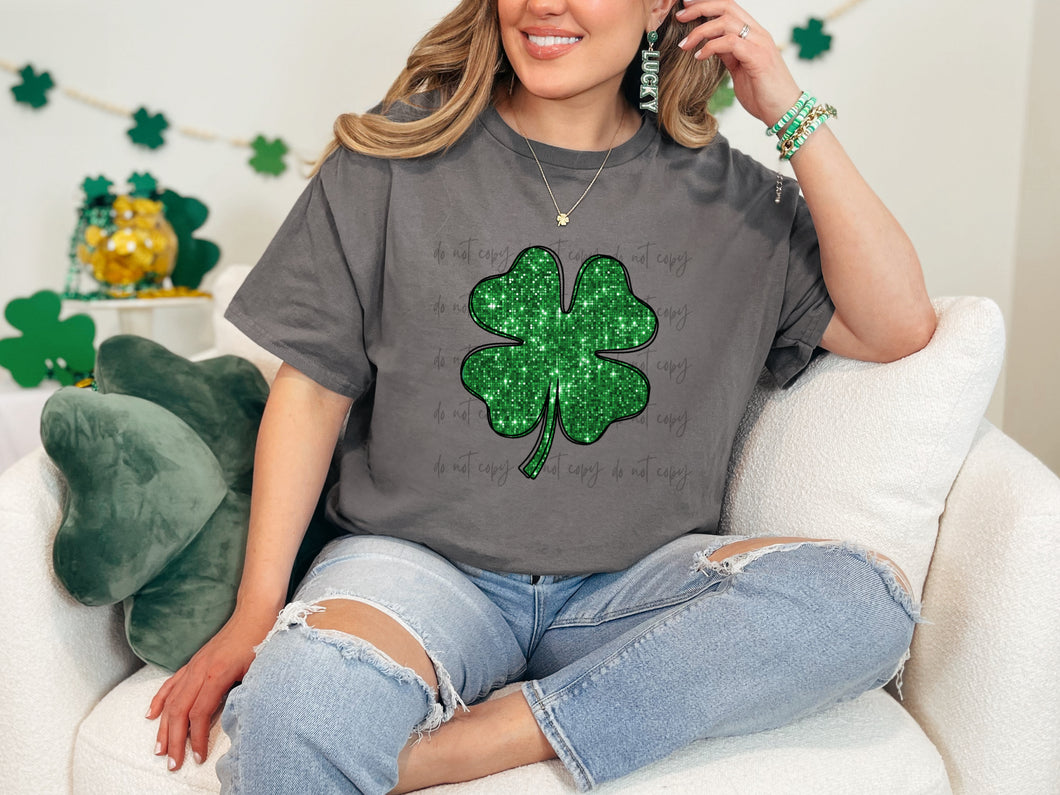 Shamrocks Faux Sequin TRANSFER