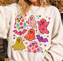 Load image into Gallery viewer, Bright Colorful Flying Ghost Collage DTF TRANSFER TUESDAY
