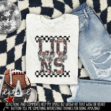 Load image into Gallery viewer, Let’s Go Football Faux Embroidery Checkered Mascots DROPDOWN TRANSFER CAP 24

