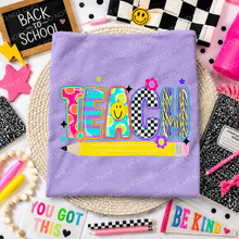 Load image into Gallery viewer, School Alpha Retro Floral Checker Zebra School Titles DROPDOWN TRANSFER SCG JUNE 26
