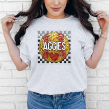 Load image into Gallery viewer, Softball Mascots Faux Embroidery Checkered Sequin DROP DOWN TRANSFER ECHT 24

