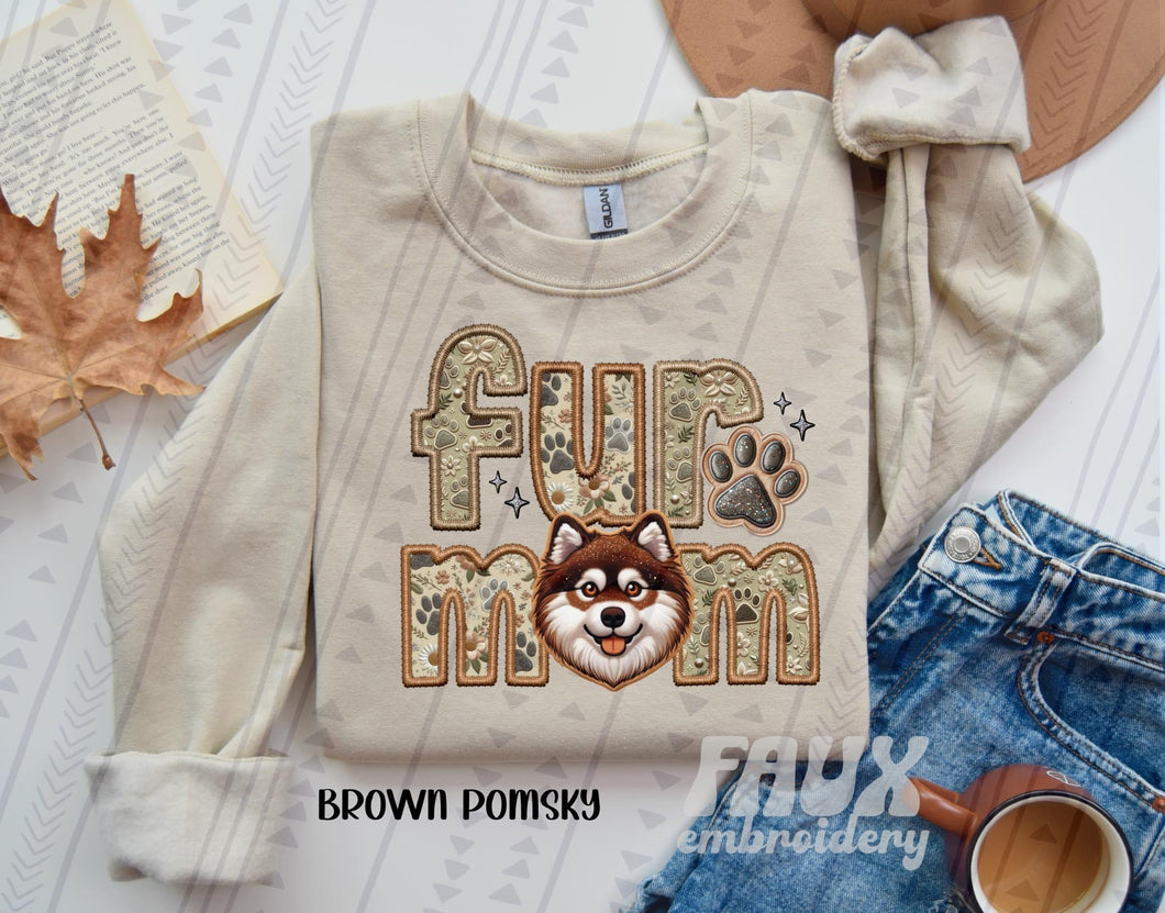 Fur Mom Brown Pomsky TRANSFER