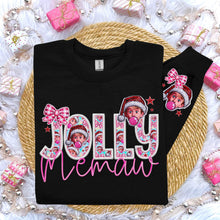 Load image into Gallery viewer, Jolly Pink Bubble Title Faux Embroidery With Pocket (Dropdown)TRANSFER
