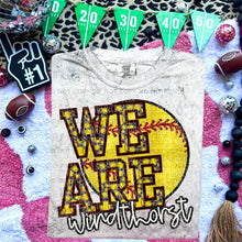 Load image into Gallery viewer, We Are Faux Embroidery Glitter Softball Mascot TRANSFER CAP JAN
