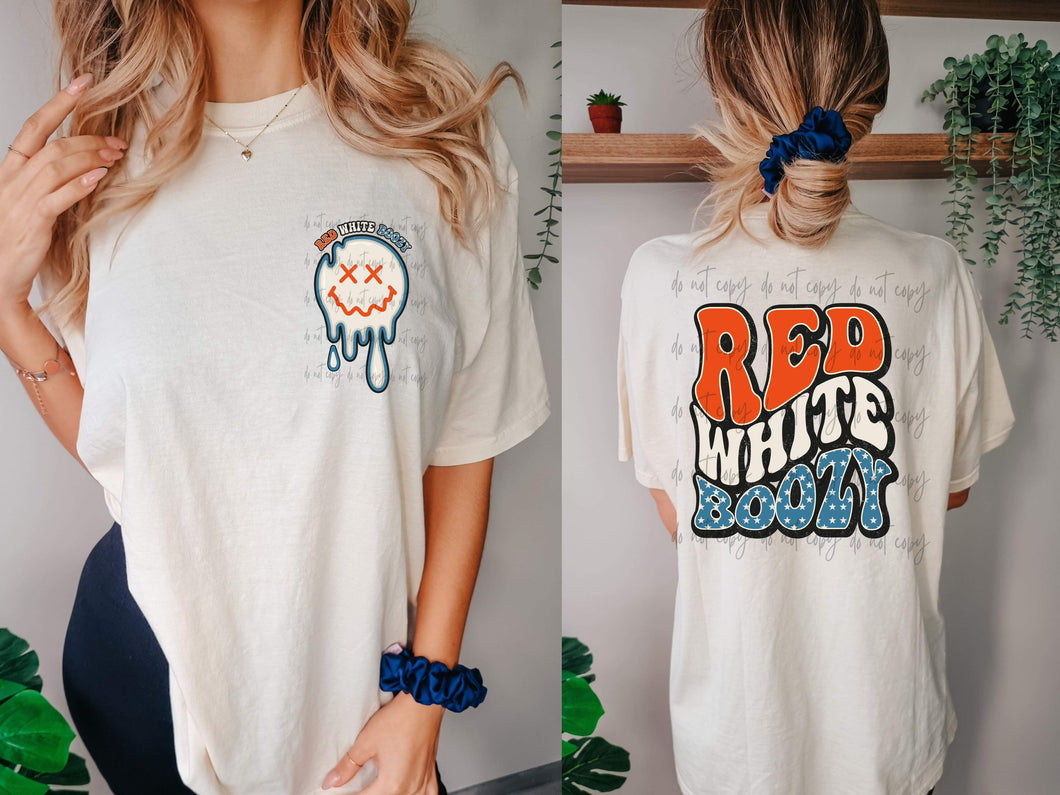 Red White Boozy Stars With Pocket TRANSFER
