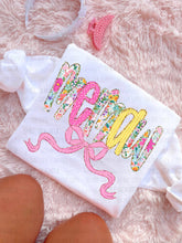 Load image into Gallery viewer, Floral Polka Gold Glitter Titles DROPDOWN TRANSFER CARTER APR 26
