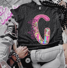 Load image into Gallery viewer, Rainbow Leopard Single Letter Mascot Dropdown TRANSFER CAP APR
