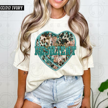 Load image into Gallery viewer, Cowhide Candy Heart Saying DROPDOWN TRANSFER HMWK
