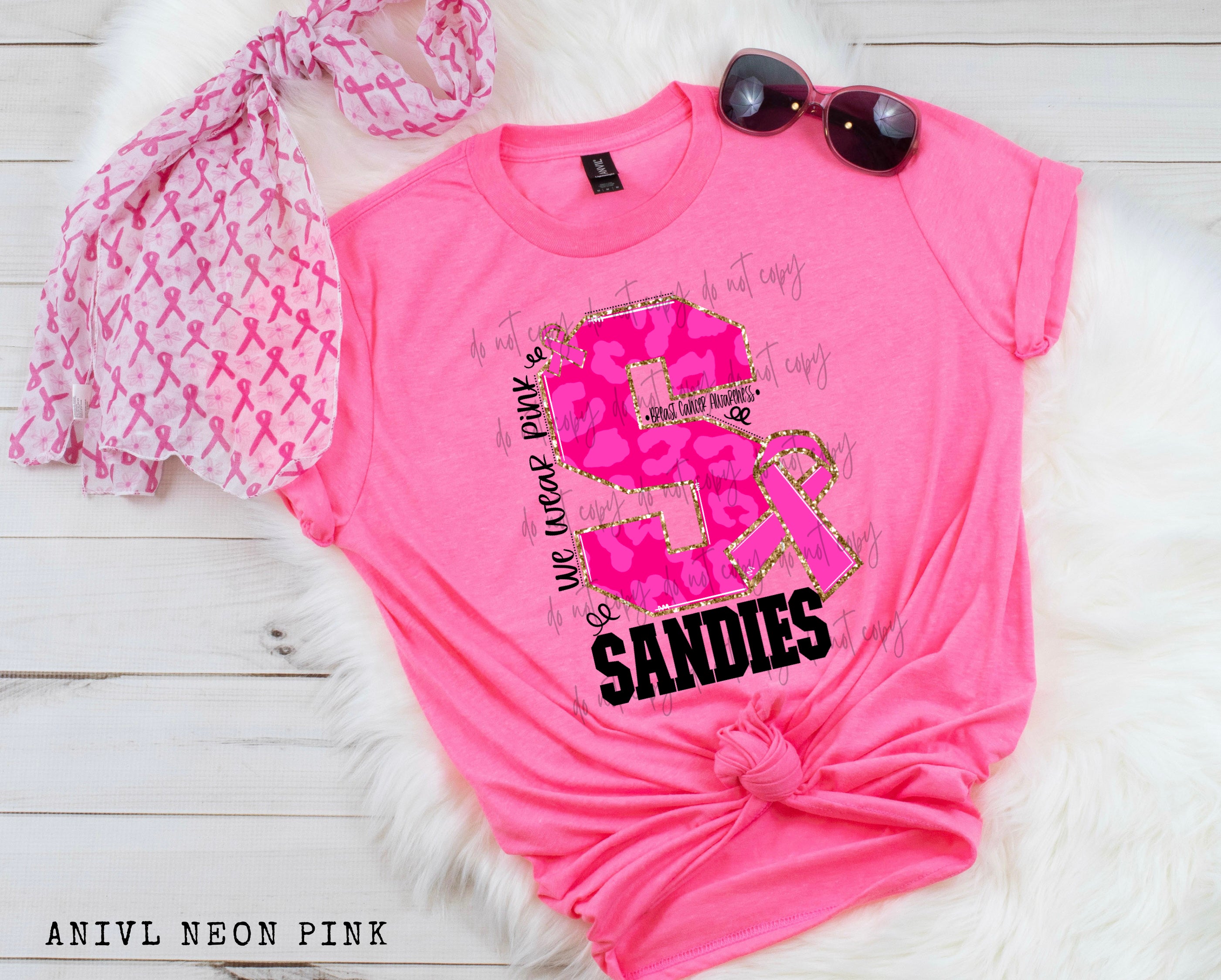 Sandies We Wear Pink Leopard And Gold TRANSFER – Sassy Sublimation ...