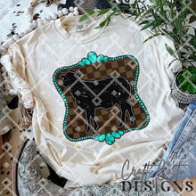 Load image into Gallery viewer, Turquoise Brown Checkered Farm Animal DROPDOWN TRANSFER CCD
