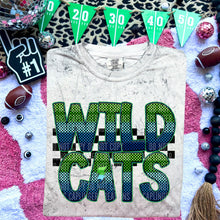 Load image into Gallery viewer, Blue Green Electric Check Mascot Dropdown TRANSFER CAP MAR
