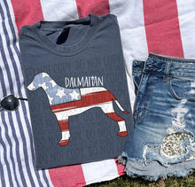 Load image into Gallery viewer, Patriotic Dog Designs White Text SWD MAY DROPDOWN TRANSFER
